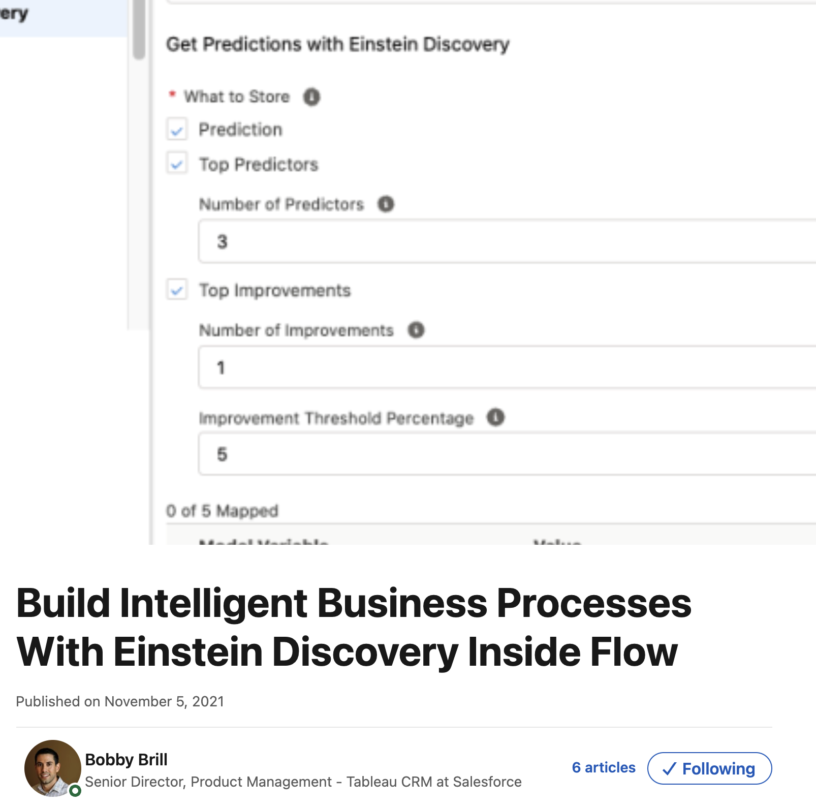 Connect Powerful Einstein Discovery AI To Your Flows – UnofficialSF