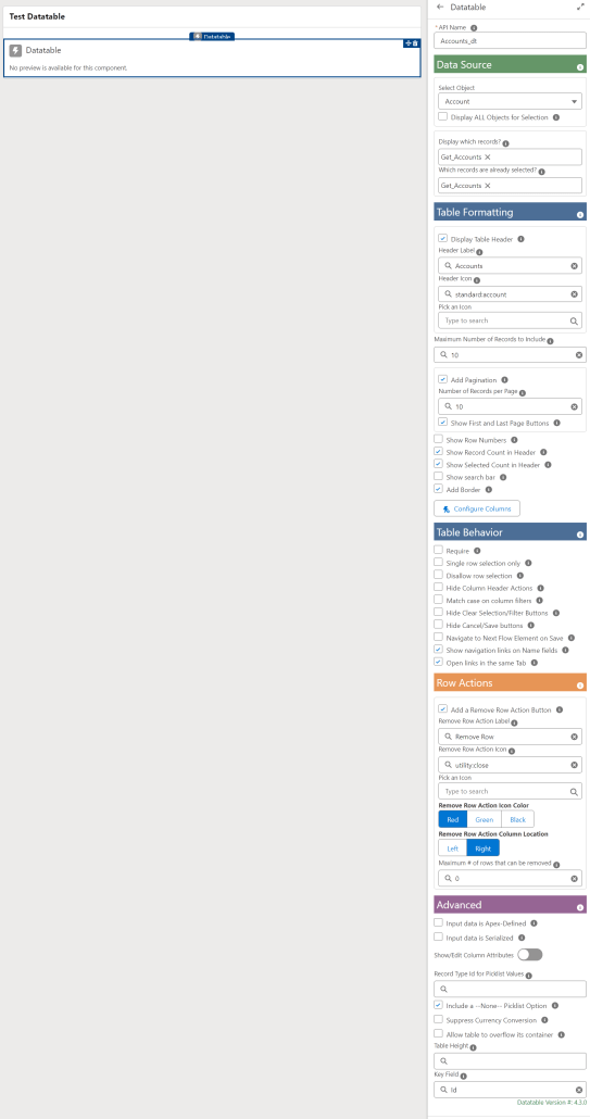Datatable CPE Custom Property Editor