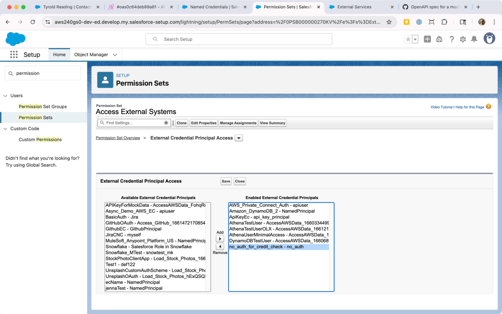 Adding External Credential Principal to Permission Set